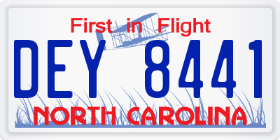 NC license plate DEY8441