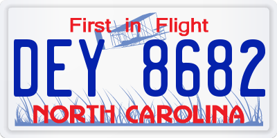 NC license plate DEY8682