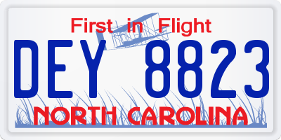 NC license plate DEY8823