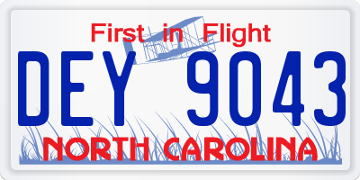 NC license plate DEY9043