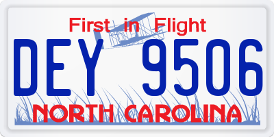 NC license plate DEY9506