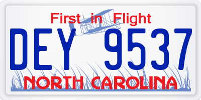 NC license plate DEY9537