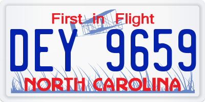 NC license plate DEY9659