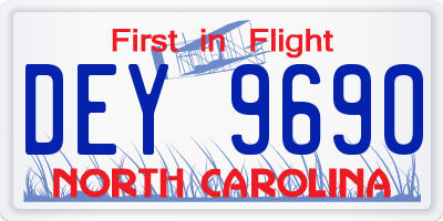 NC license plate DEY9690