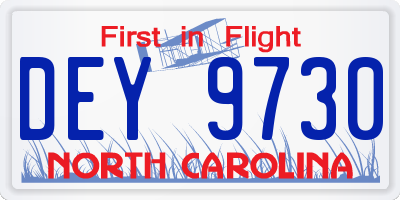 NC license plate DEY9730