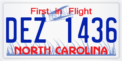 NC license plate DEZ1436
