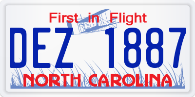 NC license plate DEZ1887