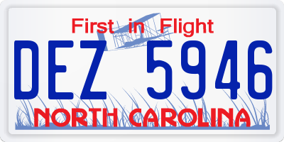 NC license plate DEZ5946