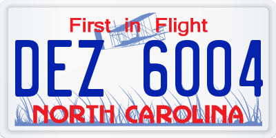 NC license plate DEZ6004