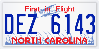 NC license plate DEZ6143
