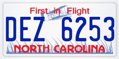 NC license plate DEZ6253