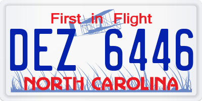 NC license plate DEZ6446