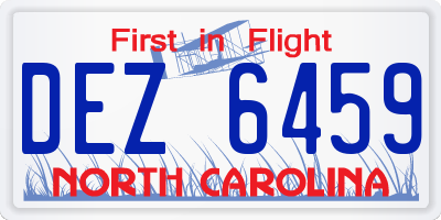 NC license plate DEZ6459