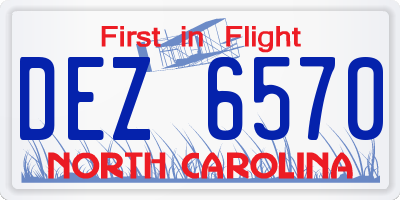 NC license plate DEZ6570