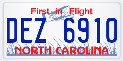 NC license plate DEZ6910