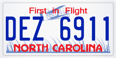 NC license plate DEZ6911