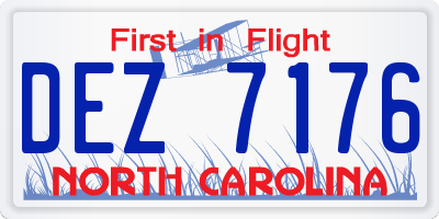 NC license plate DEZ7176