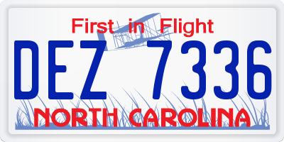 NC license plate DEZ7336