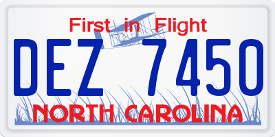 NC license plate DEZ7450