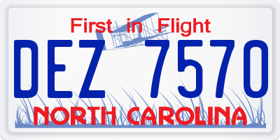 NC license plate DEZ7570