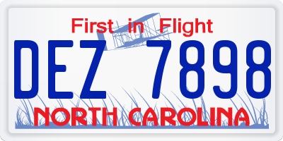 NC license plate DEZ7898