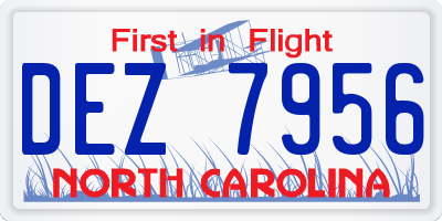 NC license plate DEZ7956