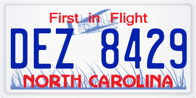 NC license plate DEZ8429