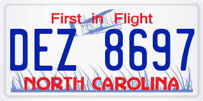 NC license plate DEZ8697