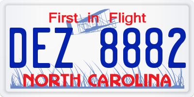 NC license plate DEZ8882