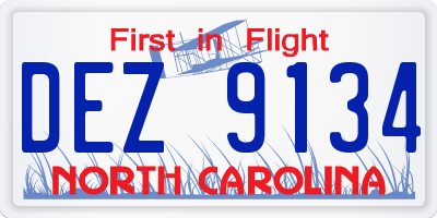 NC license plate DEZ9134