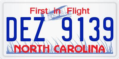 NC license plate DEZ9139