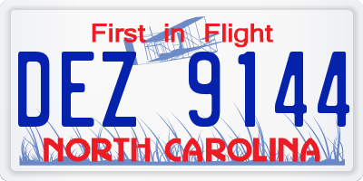 NC license plate DEZ9144