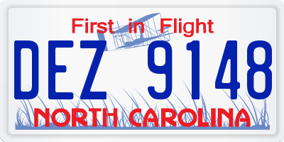 NC license plate DEZ9148