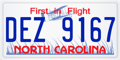 NC license plate DEZ9167