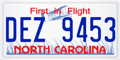 NC license plate DEZ9453