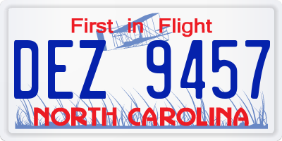 NC license plate DEZ9457