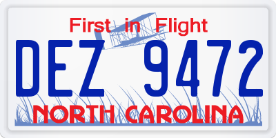 NC license plate DEZ9472
