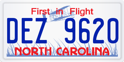 NC license plate DEZ9620