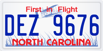 NC license plate DEZ9676