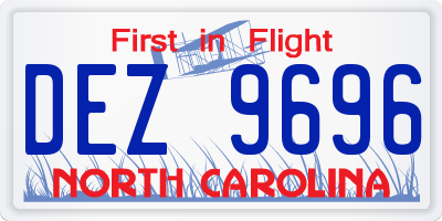NC license plate DEZ9696