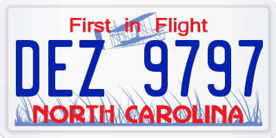 NC license plate DEZ9797