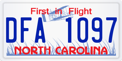 NC license plate DFA1097