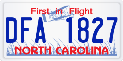 NC license plate DFA1827