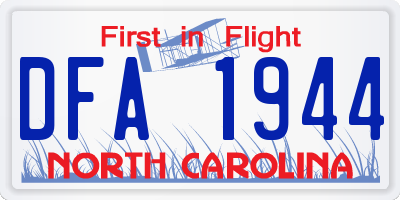 NC license plate DFA1944