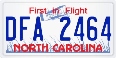 NC license plate DFA2464