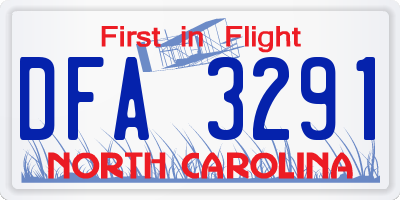 NC license plate DFA3291