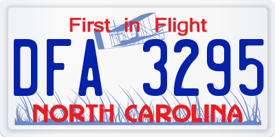 NC license plate DFA3295