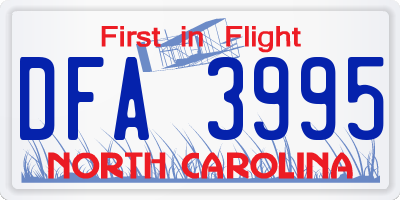 NC license plate DFA3995
