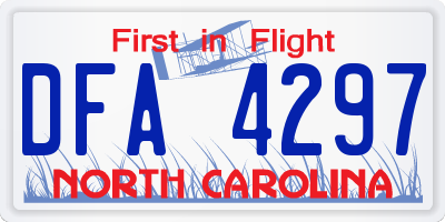 NC license plate DFA4297