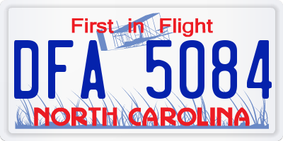 NC license plate DFA5084
